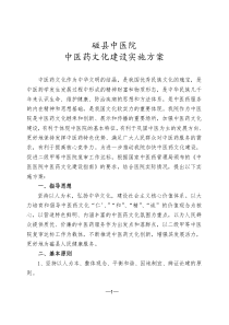 中医药文化建设实施的方案