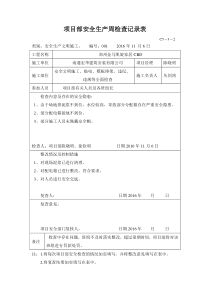 项目部安全生产周检查记录表