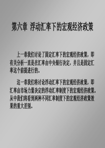 浮动汇率下的宏观经济政策