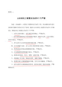 山东省化工装置安全试车工作规范及十个严禁(定稿)