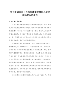 关于蔬菜受灾情况的报告