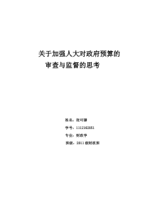 政府预算论文