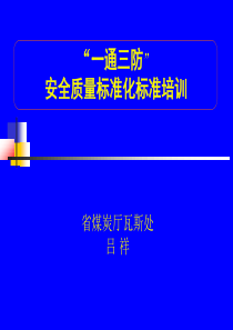一通三防省质量标准培训1