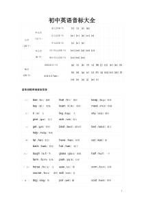 初中英语音标大全