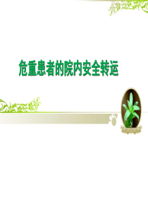 危重患者的院内安全转运