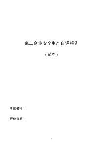 施工企业安全生产自评报告