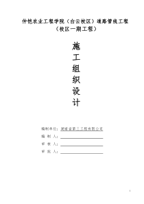 仲恺农学院道路照明施工方案