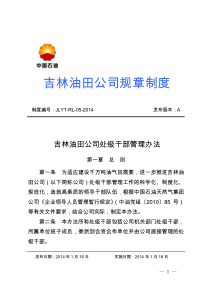 吉林油田公司处级干部管理办法