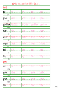 PEP小学英语三年级单词及重点句子描红(上)