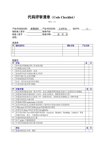 代码评审表模板