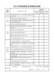 食堂食品安全检查记录表
