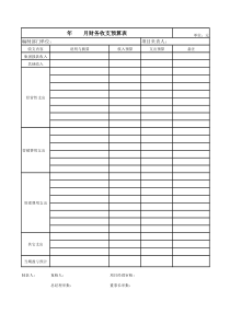 财务收支预算模板表