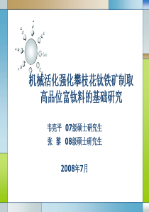 wei机械活化攀枝花钛铁矿制取高品位富钛料的理论研究