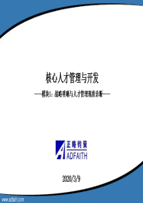 核心人才管理与开发(1)-战略明晰与人才管理现状诊断