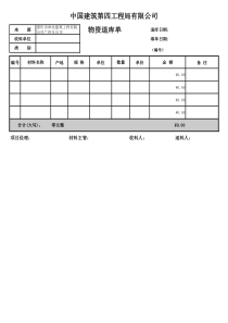 物资退库单