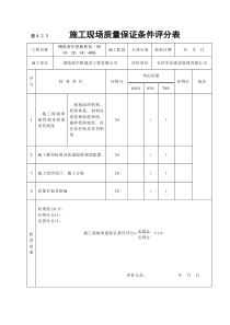 《建筑工程施工质量评价标准》表格