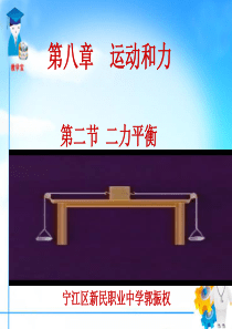 新人教版初中物理八年级下(2013年春季用)第八章运动和力第二节二力平衡