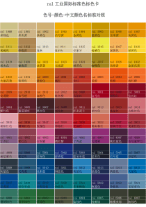 工业国际标准色标色卡
