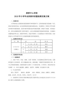 XXXX年景新片小学毕业班教学质量检测实施方案