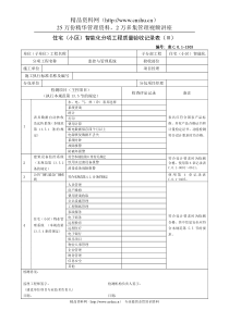 住宅（小区）智能化分项工程质量验收记录表（Ⅲ）