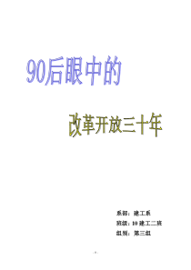 90后眼中的改革开放30年4