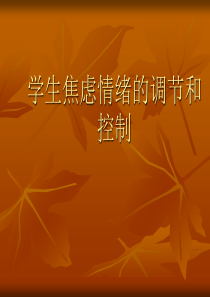 心理健康教育课件《学生焦虑情绪的调》