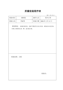 内部质量检验总表