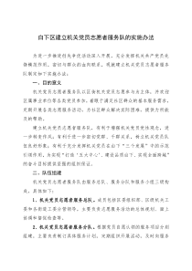 白下区建立机关党员志愿者服务队的实施办法