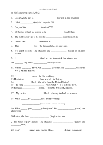 初一英语用适当形式填空