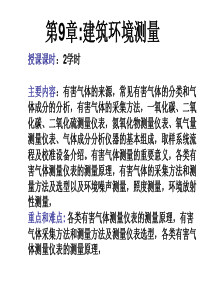 建筑环境测试技术 第九章建筑环境测量 9.1空气中气体污染物的测量