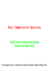 Basic Communication Operations