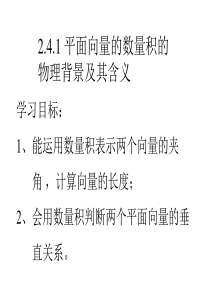 高中数学 2.4.1 平面向量数量积的物理背景及其含义课件 新人教A版必修4