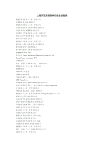 上海汽车及零部件行业企业名录-130114