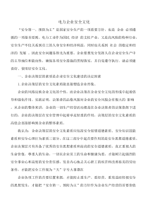 电力企业安全文化论文