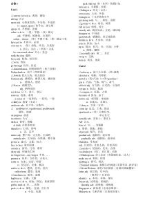 人教新课标高中英语必修一选修8词汇表