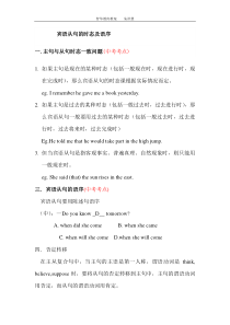 宾语从句的时态及语序