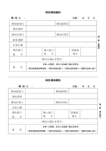员工岗位调动通知书