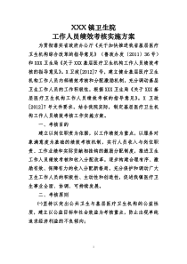 XXX卫生院工作人员绩效考核实施方案