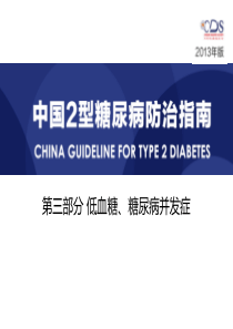 3-2013年版《中国2型糖尿病防治指南》第三部分低血糖与并发症