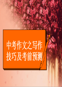 中考作文之写作技巧及预测