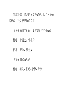 家庭称谓大全,妈妈再也不用担心我叫错了称呼