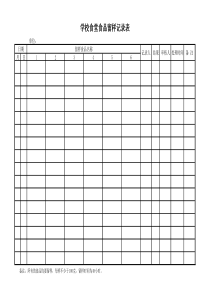 学校食堂食品留样记录表