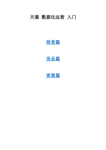 天猫数据化运营入门