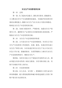 安全生产应急管理责任制