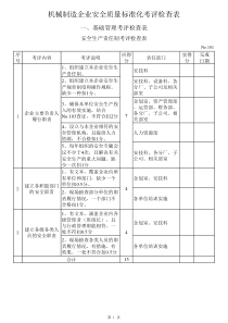 机械制造企业安全质量标准化EXCEL表