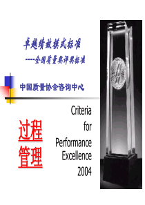 全国质量管理奖08过程管理