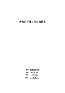 唐代的中外文化交流教案