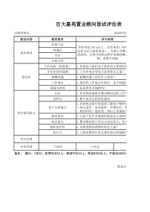 面试评估表
