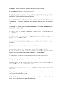 英语语言学部分名词解释(英文版)