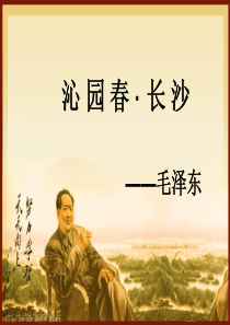 沁园春・长沙 知识要点